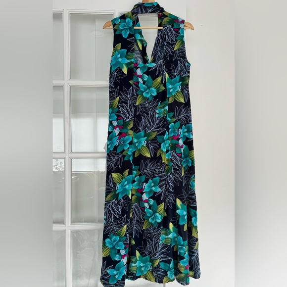 White Stag dress collar nice 3/4 open back, stunning flower print size L - Picture 2 of 4